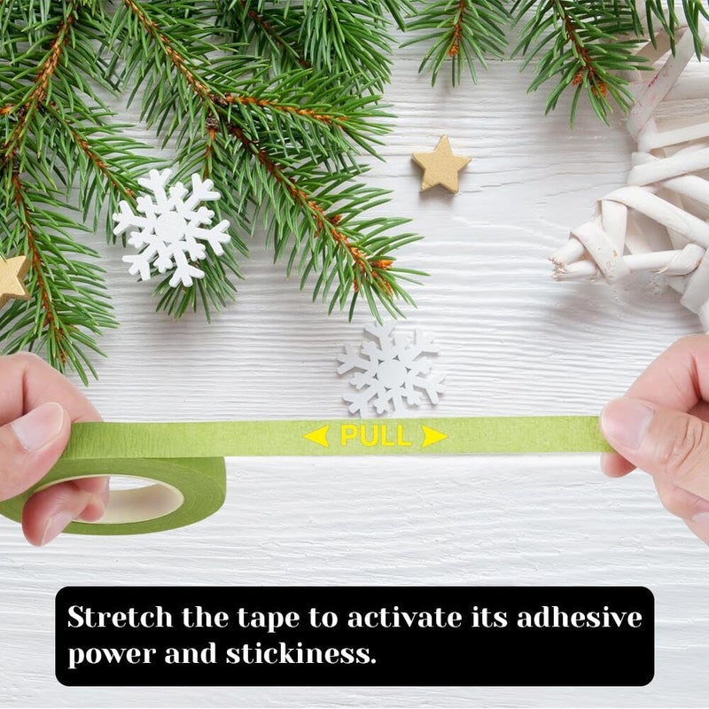 KAKULO Floral Tape 1/2inch Flower Tape for Wreath Floral Arranging Stem Wrap Wedding Bouquet Craft (Yellow Green) - Image 3